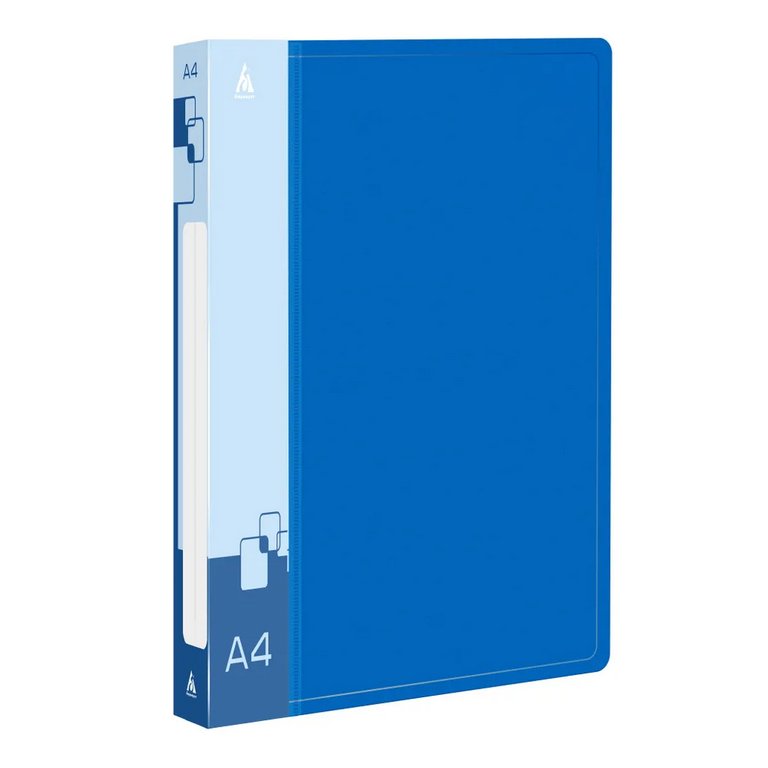 Папка на 4-х кольцах А4 27 мм карман внутри и на торце,  пластик 0,7 мм, ассорти Бюрократ