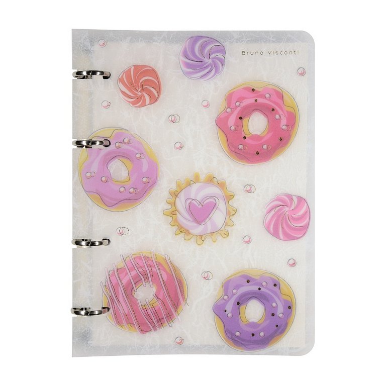 Тетрадь 80 лист кл. А5 на кольцах со сменным блоком "Сладкое настроение" пласт. обл.