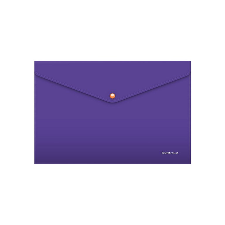 Папка-конверт на кнопке A4 пластик 0,18 мм ErichKrause Soft Caribbean Sunset, ассорти