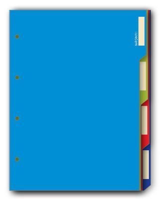 Разделители для тетради на кольцах А5, ламиниров. картон (4 листа в уп)