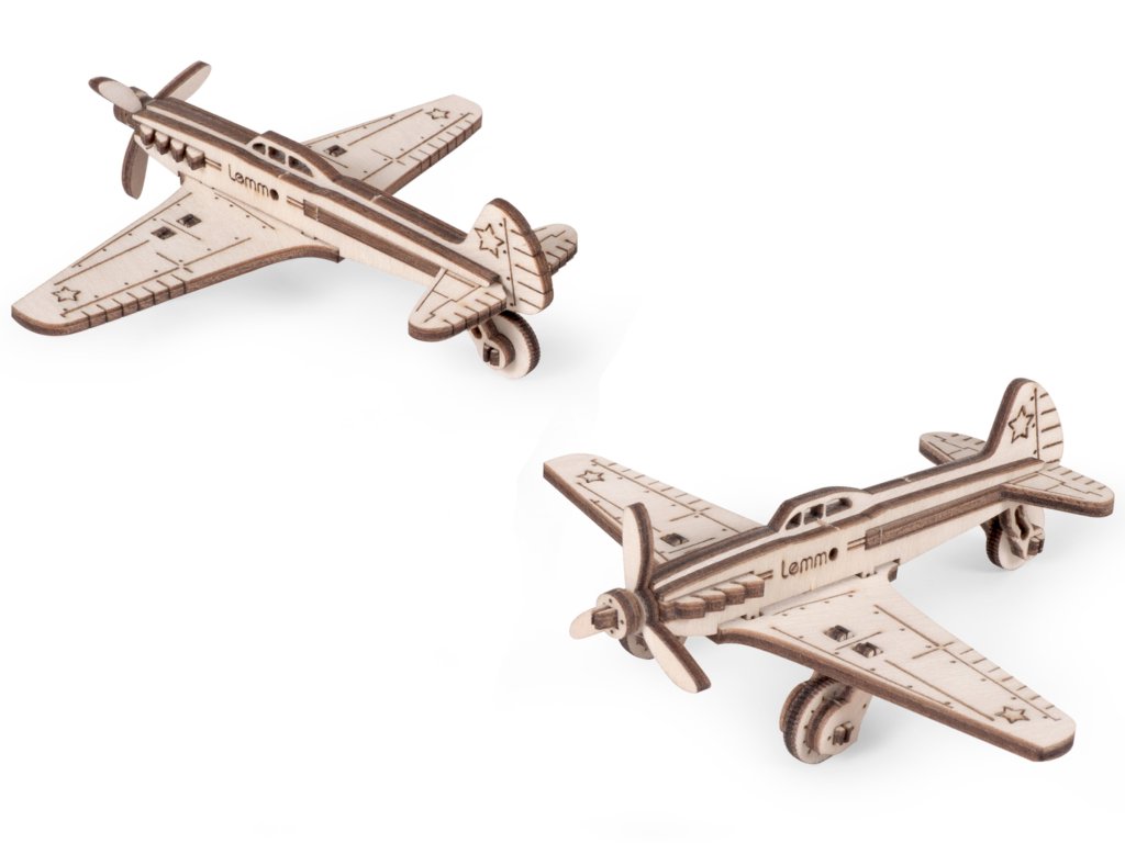 Сборная модель из дерева   17 дет. "Самолёт ЯК-9" 105*110*45мм