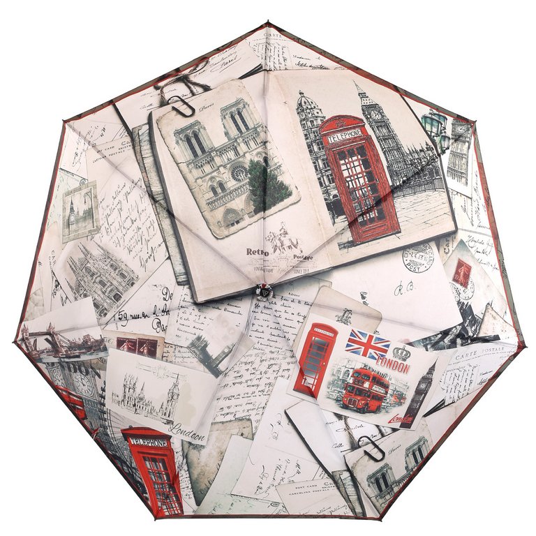 Зонт женский автомат Fabretti, 3 сложения, эпонж