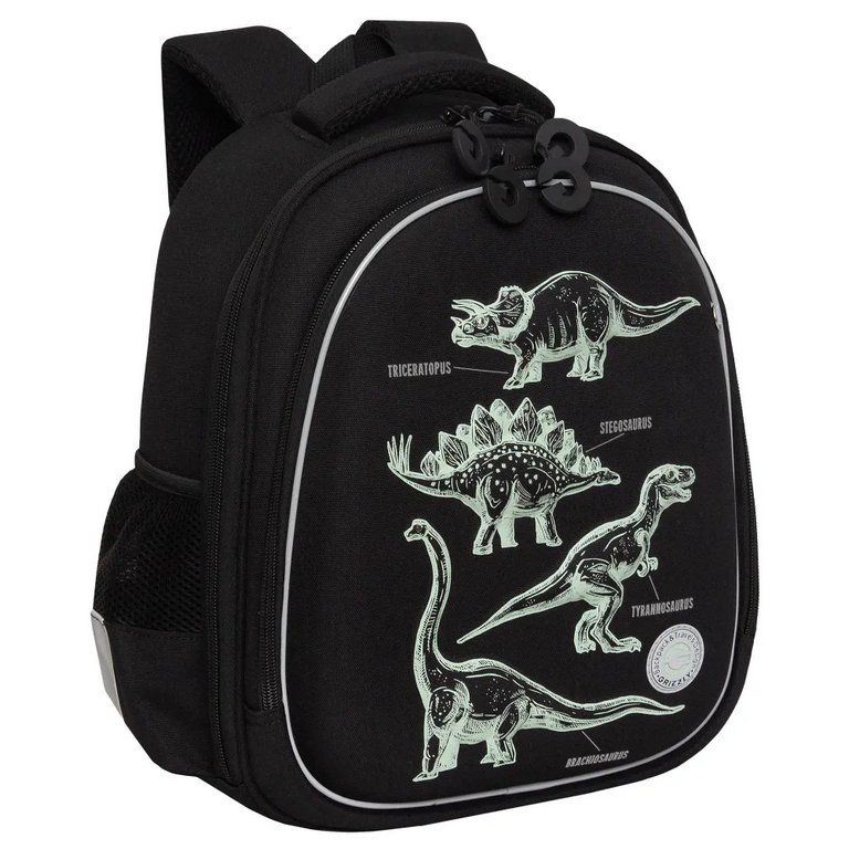 Рюкзак каркасный для мальчика Grizzly 28*36*20 см, черный