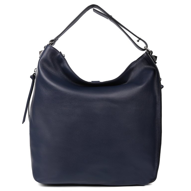 Сумка женская LEO VENTONI 33*34*14см, нат. кожа, синий