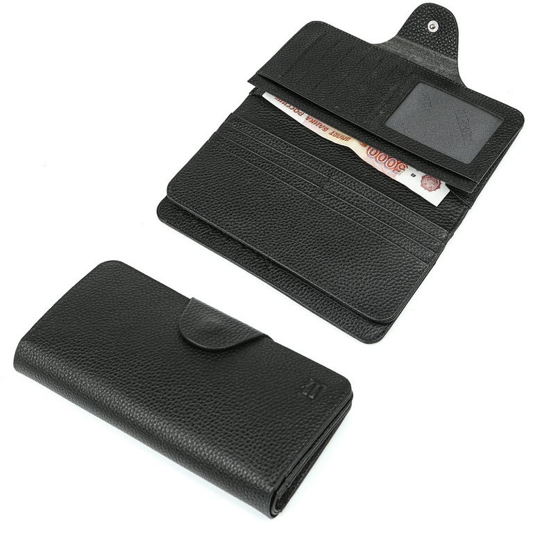 Портмоне FABRETTI мужское, нат.кожа, 10*18,6*2,8см, черный