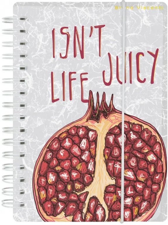 Блокнот А6  80л., 115*150 мм, на гребне с резинкой "JUICY LIFE. ГРАНАТ" клетка