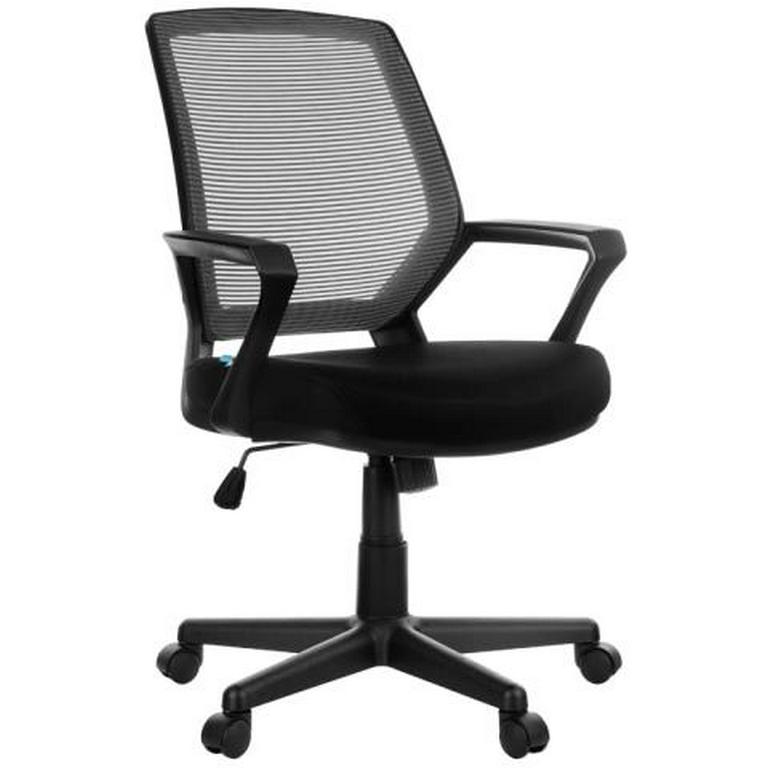 Кресло оператора Helmi HL-M02 "Step" (спинка-синяя сетка, сиденье-черная ткань)