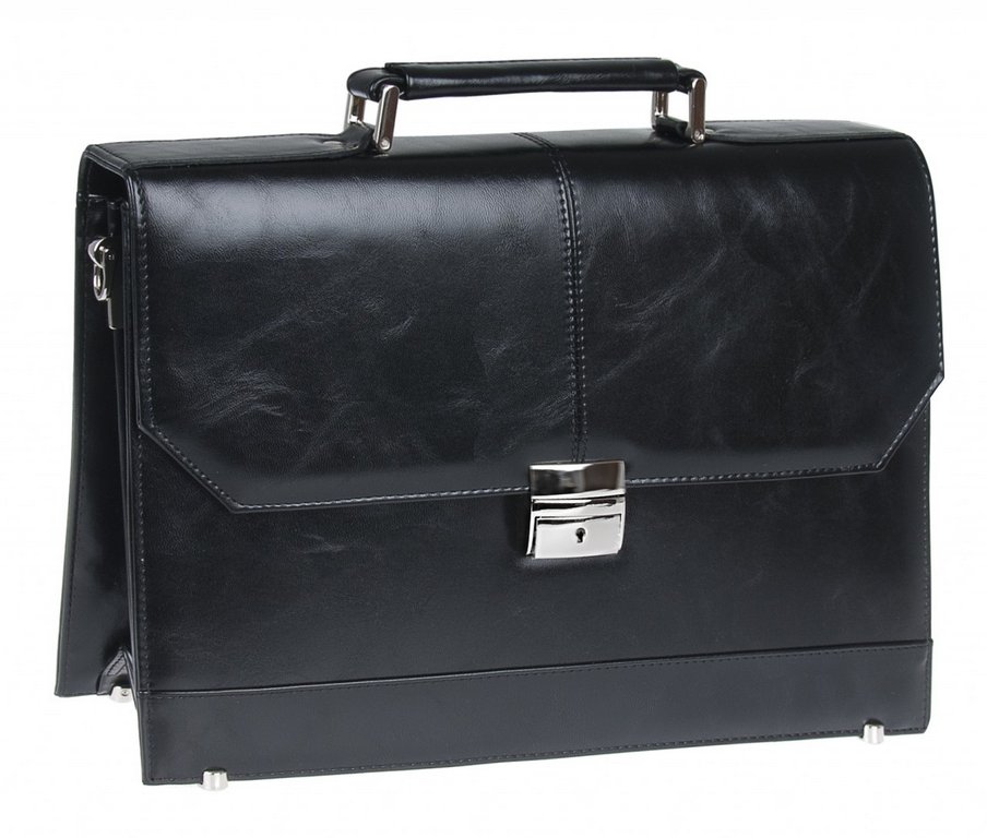 Портфель "Alliance" кож. зам. черный 36*27см