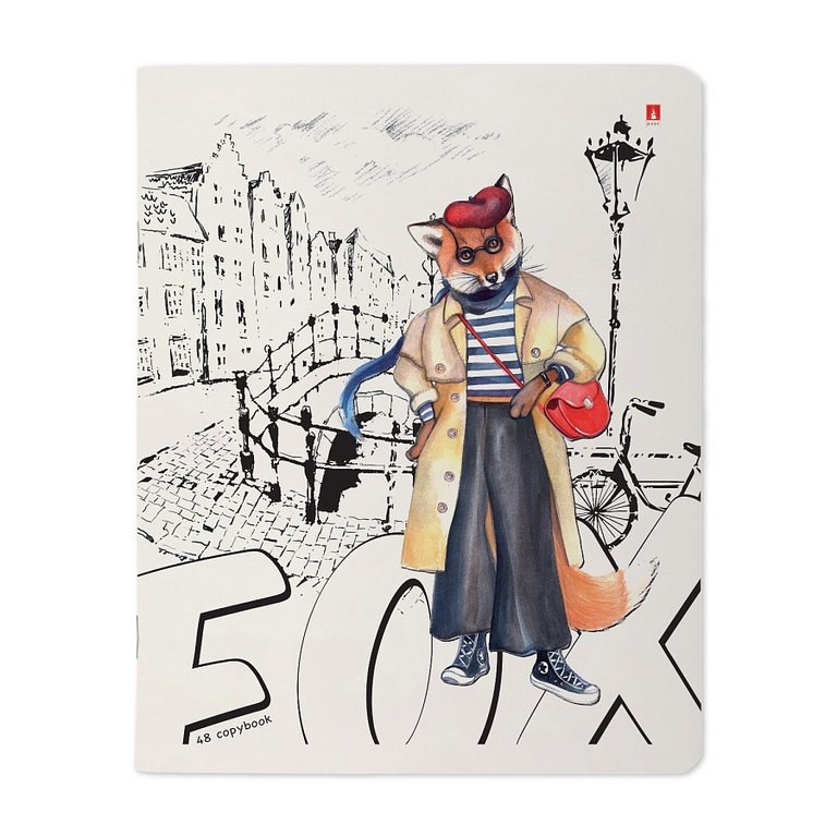 Тетрадь 48 лист кл. А5 на скрепке "ЛИСЫ. МЕГАПОЛИС" 5 видов