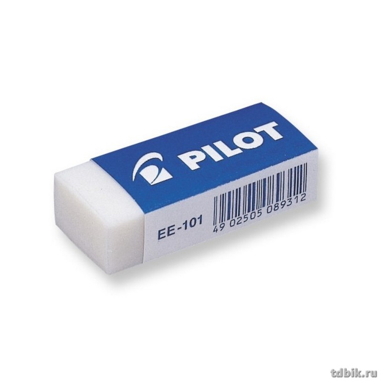 Ластик Pilot виниловый 42*18*11 мм, картонный держатель, белый