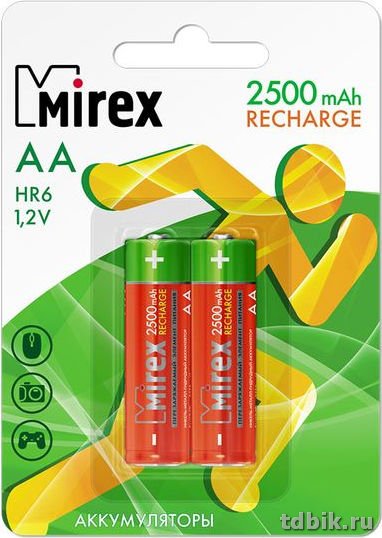 Аккумулятор R06 AA Mirex 2500m/h