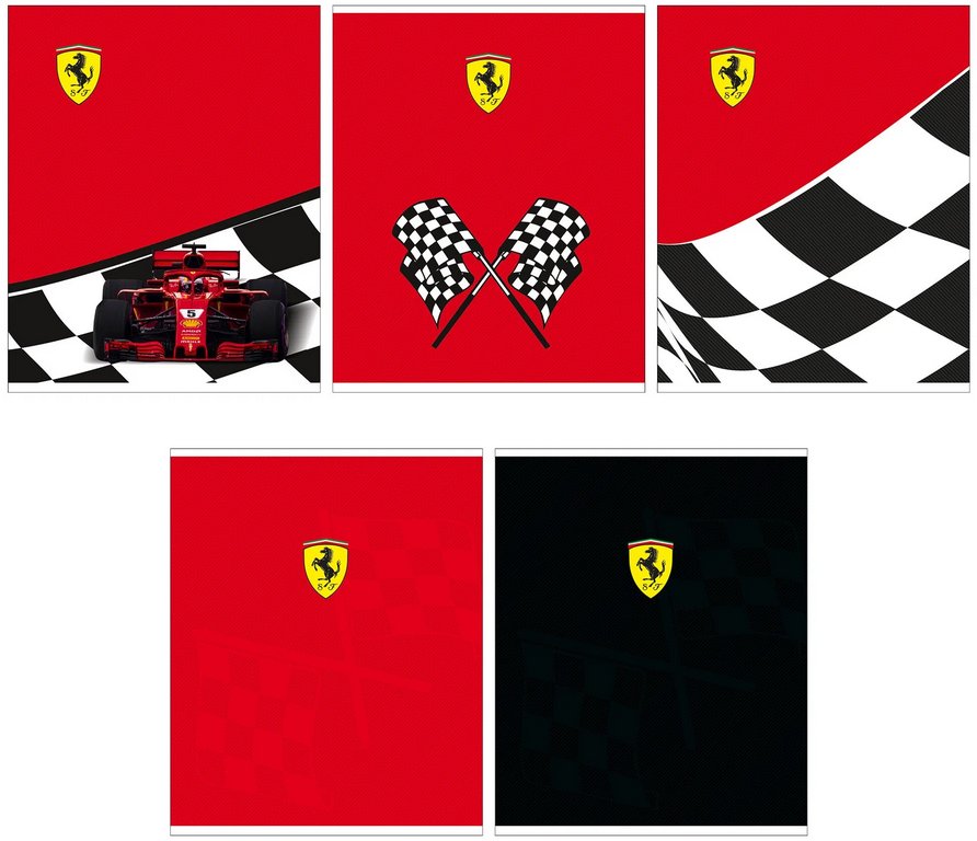 Тетрадь 96 лист кл. А5 на скрепке "Ferrari"