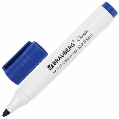 Маркер для доски Brauberg "CLASSIC" 3мм синий круглый