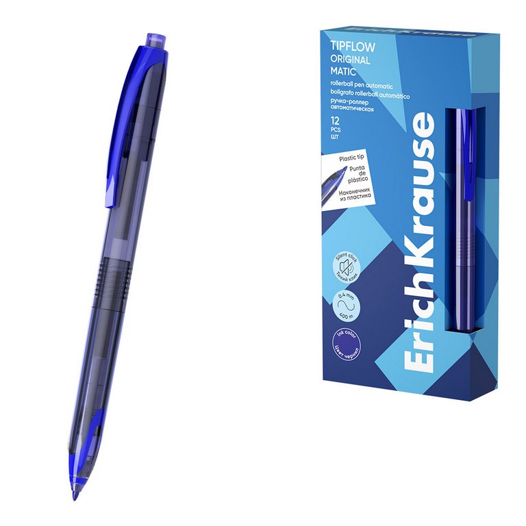 Роллер  автоматический ErichKrause TipFlow Matic Original (0,5мм), синий