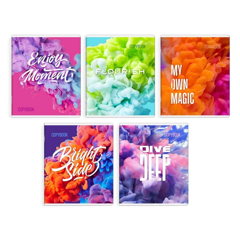 Тетрадь 48 лист кл. А5+ на скрепке "СОЧНЫЙ ДЫМ" ассорти