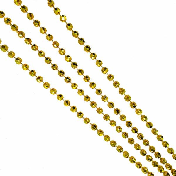 Бусы цвет золото многогранные 8мм*2,7 м