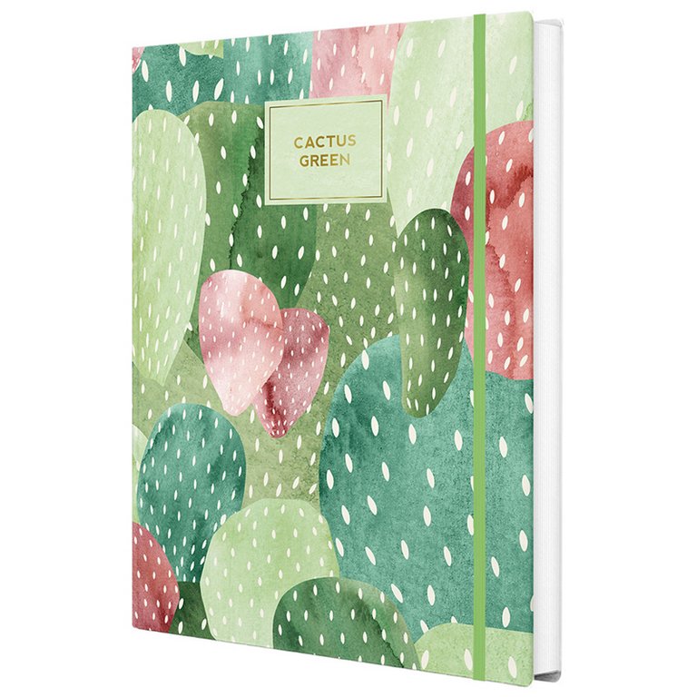 Блокнот А5  96л., 148*210 мм, обложка на резинке "Cactus" печатный блок 70г/м2