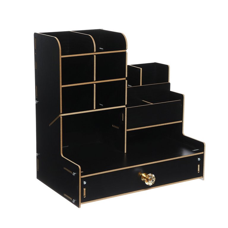 Подставка наст д/канц. принадлеж. deVENTE "Elrix" 13 отд. МДФ, черная