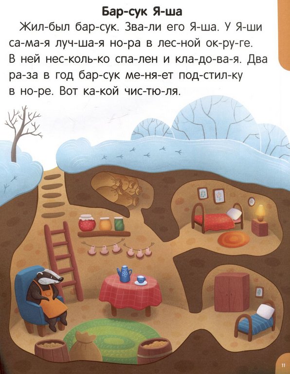 Книга детская Читаю по слогам "Читаем первые тексты" Malamalama