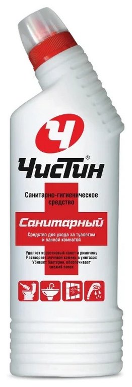 Средство чистящее Санитарный гель, 750мл., Чистин Средство чистящее Санитарный гель, 750мл., Чистин