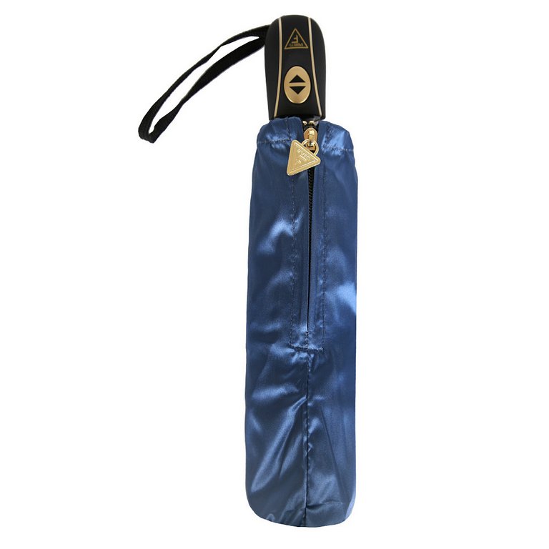 Зонт женский автомат Fabretti, 3 сложения, сатин, синий