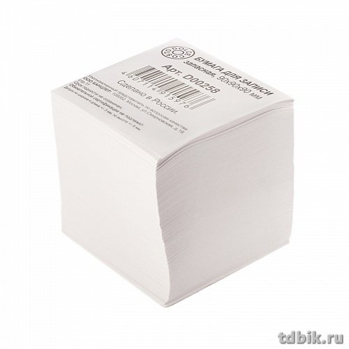 Блок бум. для записи (не склеенный) 9*9*9 см, бумага белая DOLCE COSTO эконом