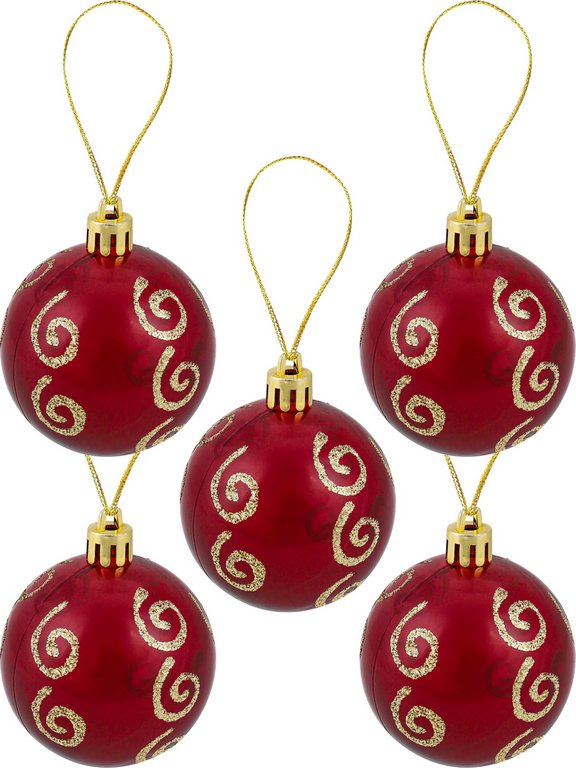 Набор шаров  цвет красный  60 мм 20 шт+ верхушка 1шт