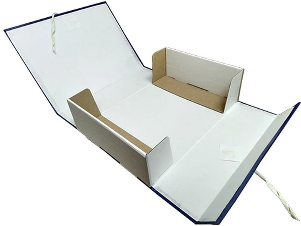 Короб архивный-бокс 50мм с завязками, бумвинил, торцы из гофрокартона А4 складной