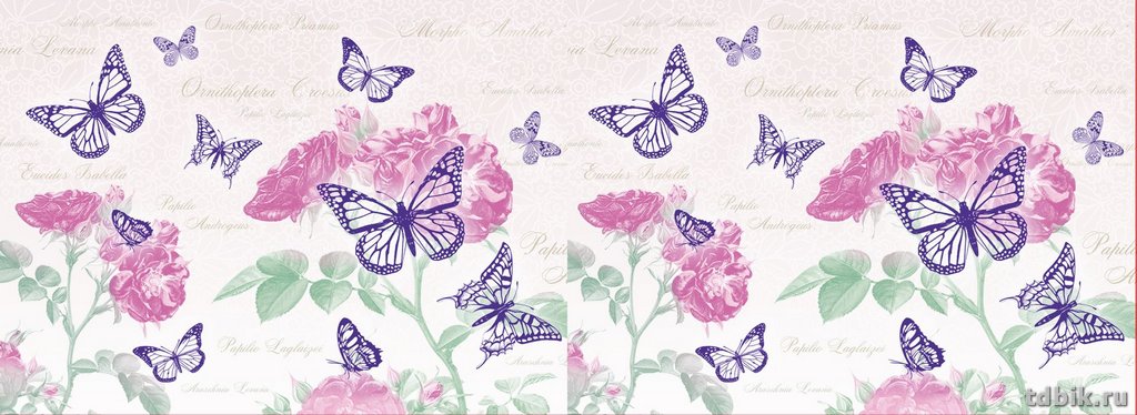 Обложка для студенческого билета из ПВХ  7,8*21,2 "Бабочки на белом"