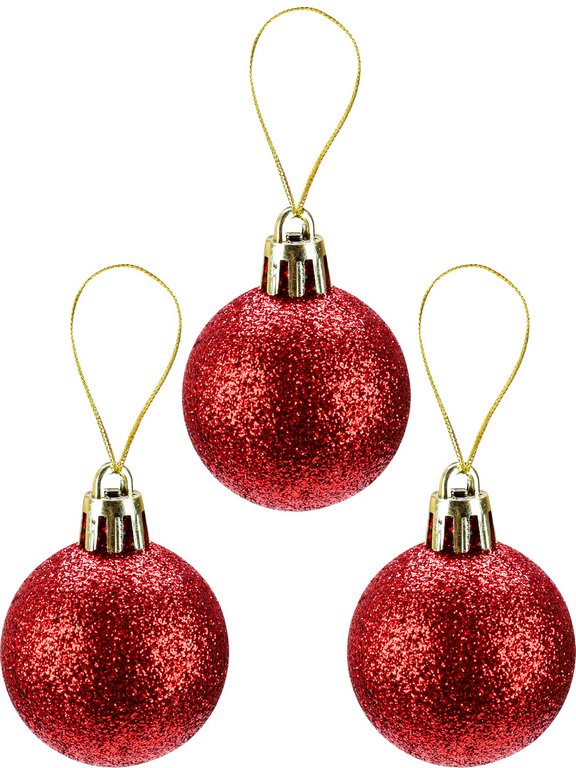 Набор шаров  цвет ассорти 40 мм 25 шт "Новогоднее настроение" (красный/золотой)