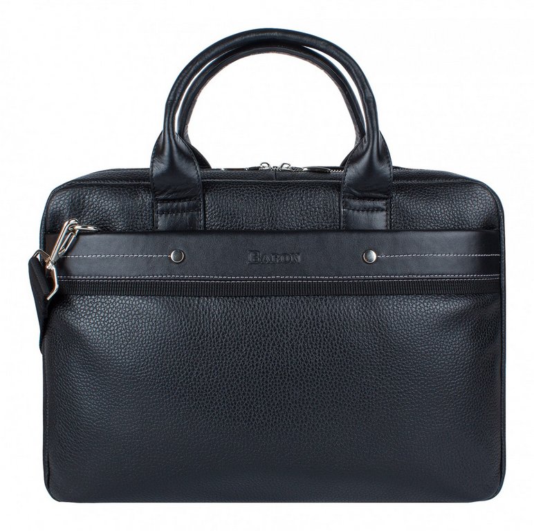 Сумка мужская Baron 39*27*6см натур. кожа, черная