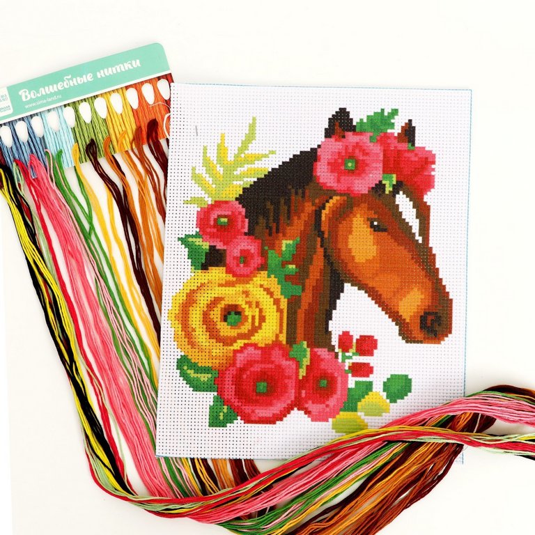 Вышивка крестиком "Лошадь" 25х20 см Школа талантов