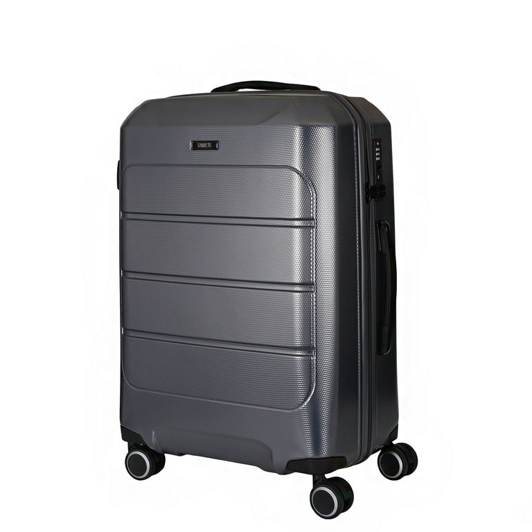 Чемодан 4-х колесный FABRETTI 100% поликарбонат, 66*43*27 см, серый
