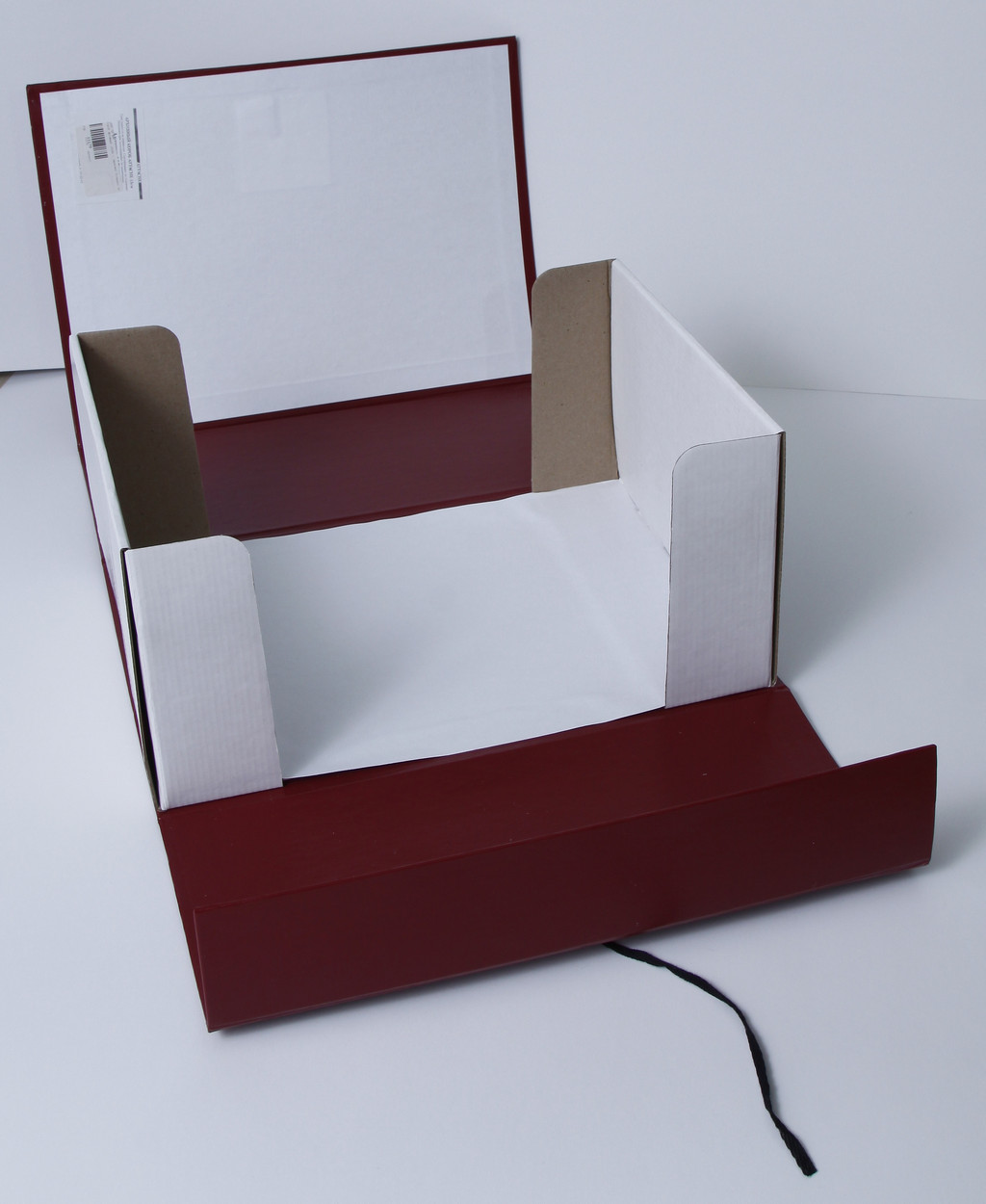Короб архивный-бокс 150мм с завязками, бумвинил, торцы из гофрокартона А4 складной, ассорти