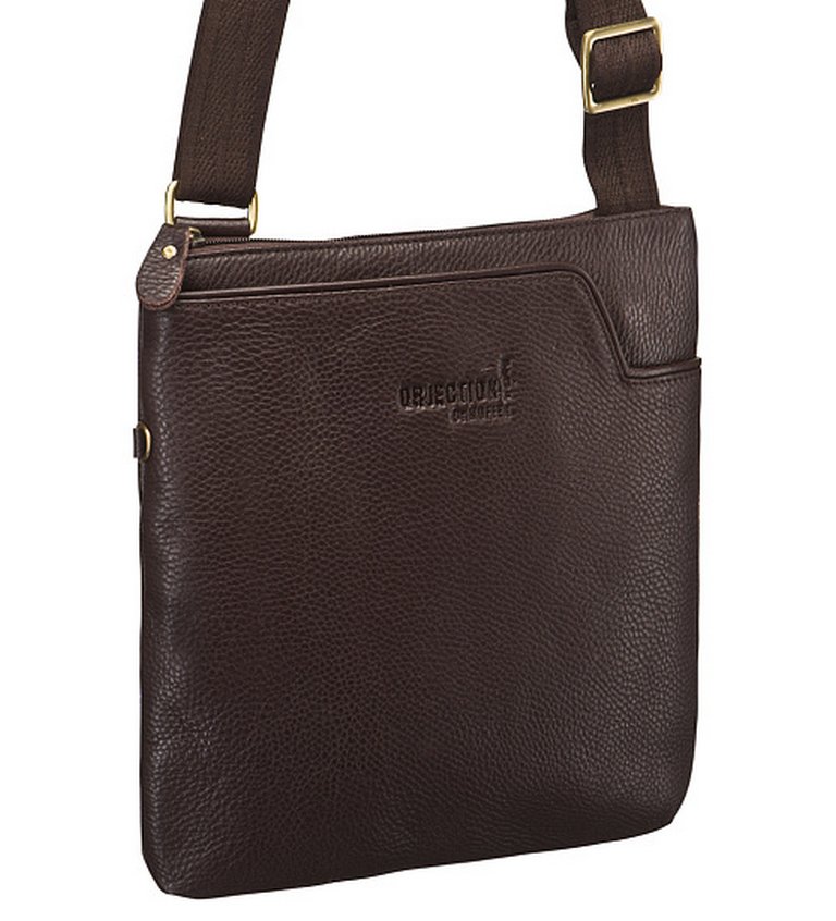 Сумка молодежная Dr.Koffer 27*28 см, на плечевом ремне, цвет коричневый