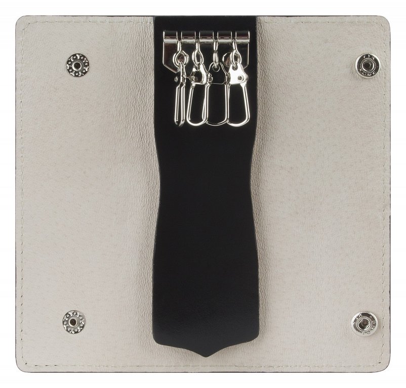 Футляр для ключей Alliance нат. кожа 14x5,5см, на 2 кнопках, т-коричневый