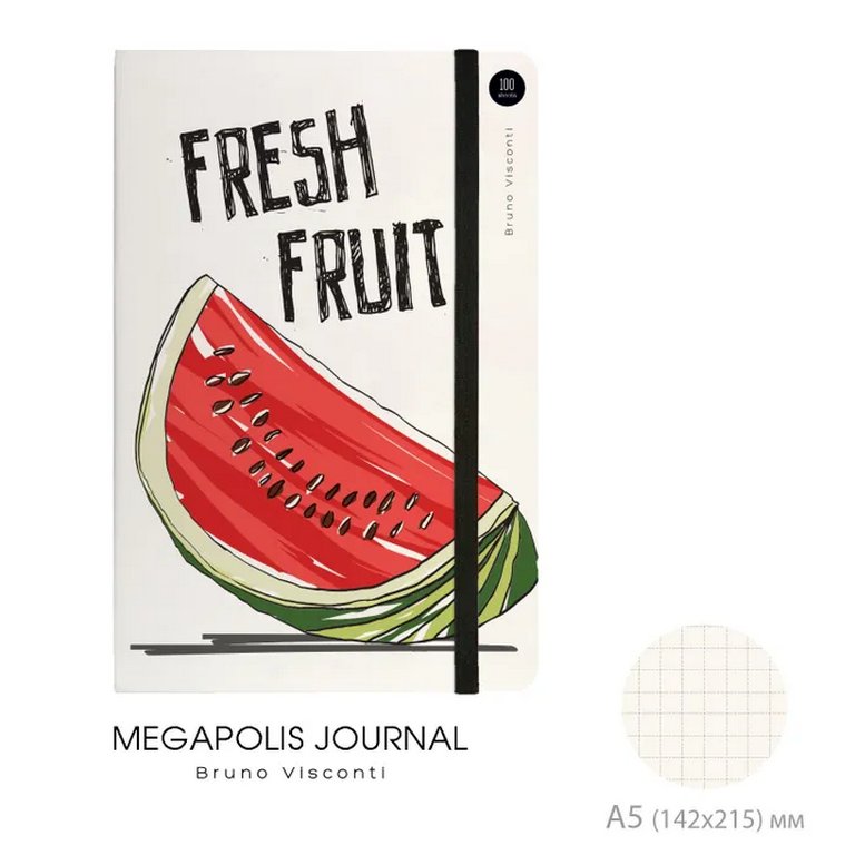 Набор подарочный BrunoVisconti "MEGAPOLIS JOURNAL. FRESH & FRUITY" (Записная книжка + ручка)