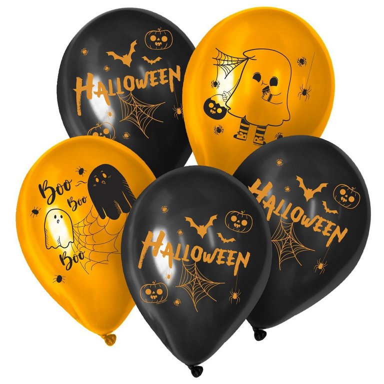 Шар воздушный 12 дюймов (30см) с рисунком "Весёлого Хеллоуина" (ассорти)