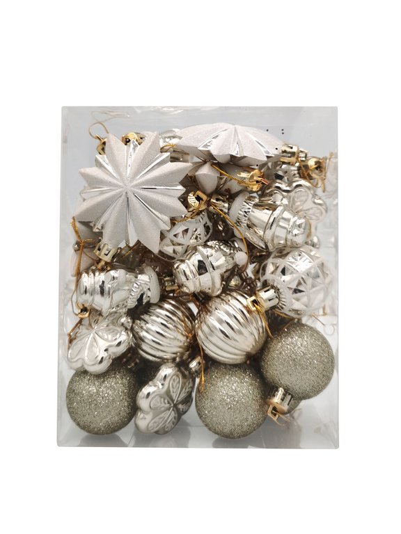 Набор украшений из пластика 30 шт (ассорти) цв. золотистый