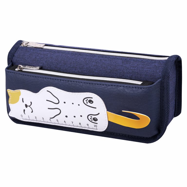 Пенал  для девочки Юнландия "Cats rulel" 21*9*6см, синий