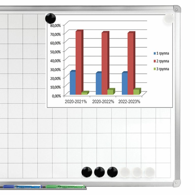 Магниты диаметр 30 мм (10шт/уп) черные/белые BRAUBERG усиленные