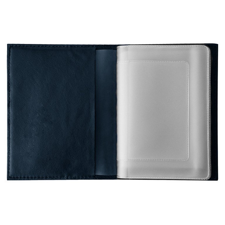 Бумажник для автодокументов Макей, нат. кожа, цвет синий