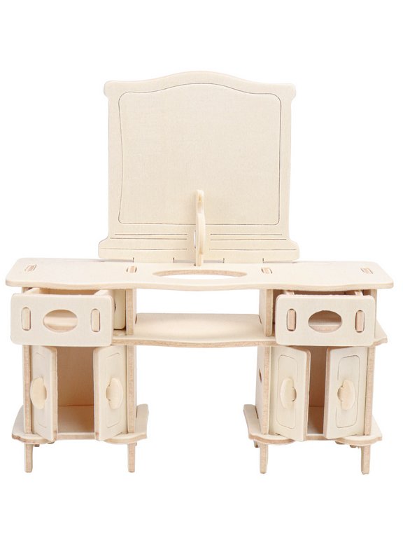 Сборная модель из дерева   52 дет. "МЕБЕЛЬ. ВАННАЯ КОМНАТА" 14,4х6,8х15 см