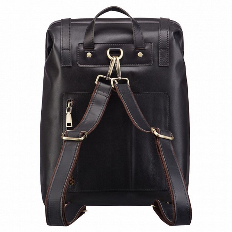 Рюкзак женский Dr.Koffer 32x28x10 см, нат.кожа, черный