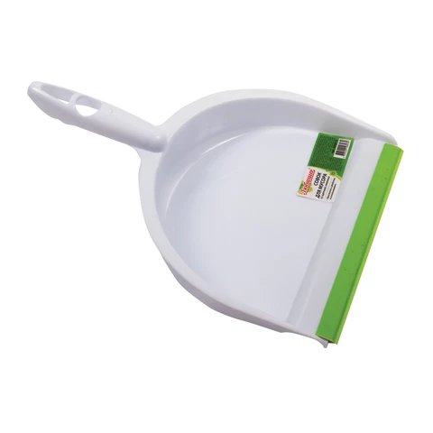 Щетка + совок, бело-зеленый, резиновая кромка ЛЮБАША