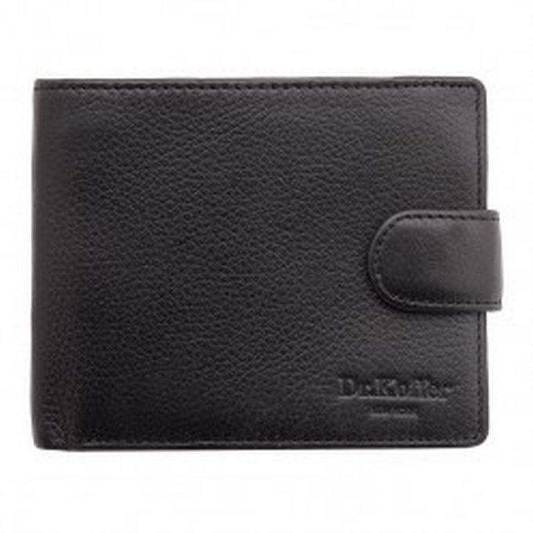 Портмоне Dr.Koffer нат. кожа, с встроенной визитницей на 8 карточек. черный