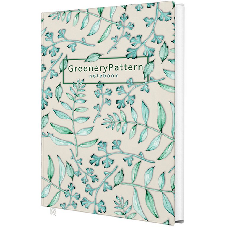 Блокнот А6  96л., 105*148 мм, твердая обложка "Greenery Pattern"