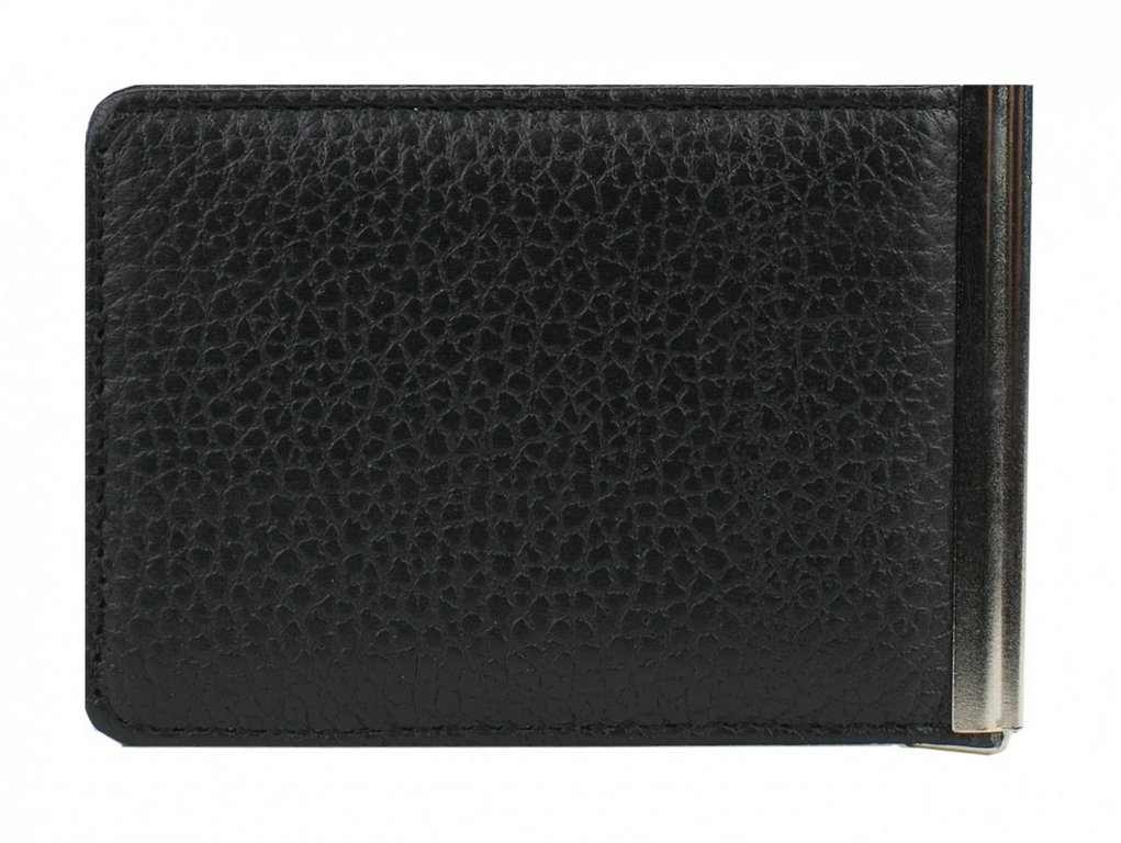 Зажим для денег Franchesco Mariscotti нат. кожа, черный