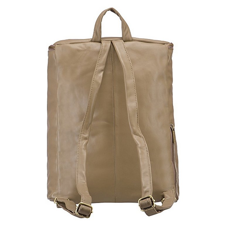 Рюкзак женский Dr.Koffer 32X38X15 см, нат.кожа, бежевый