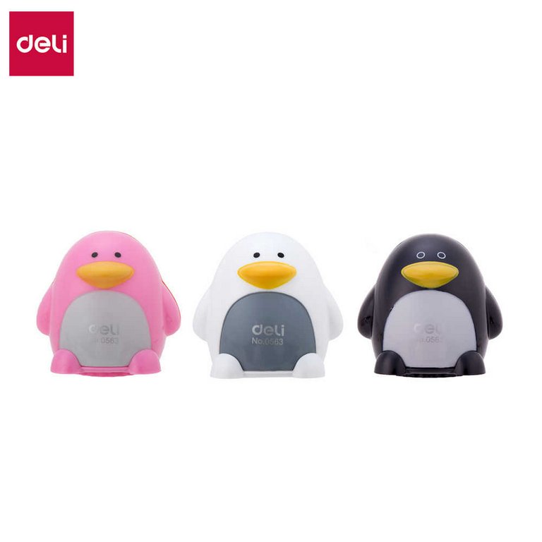 Точилка с контейнером два отверстия Deli Пингвин